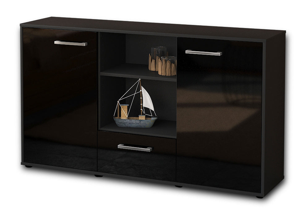 Sideboard Desideria, Schwarz Seite (136x79x35cm) - Dekati GmbH