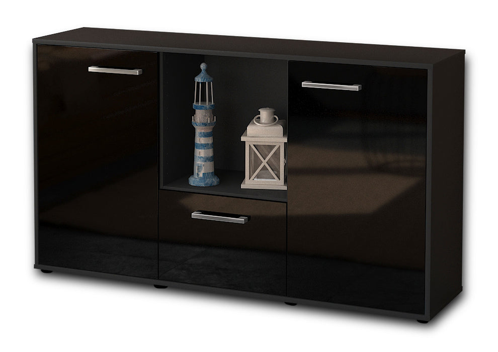 Sideboard Dhonna, Schwarz Seite (136x79x35cm) - Dekati GmbH