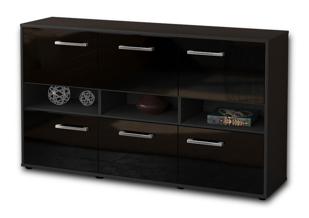 Sideboard Diletta, Schwarz Seite (136x79x35cm) - Dekati GmbH