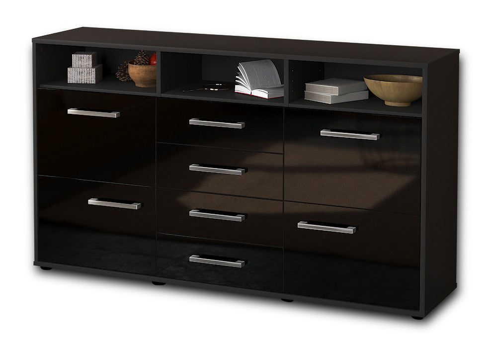 Sideboard Donabella, Schwarz Seite (136x79x35cm) - Dekati GmbH