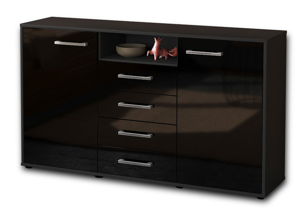 Sideboard Donnice, Schwarz Seite (136x79x35cm) - Dekati GmbH