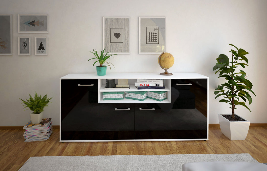 Sideboard Elsita, Schwarz Studio (180x79x35cm) - Dekati GmbH