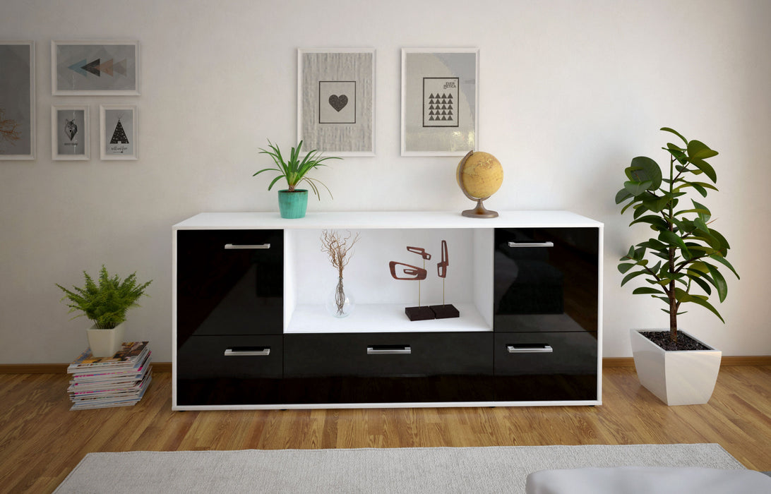 Sideboard Elvezia, Schwarz Studio (180x79x35cm) - Dekati GmbH