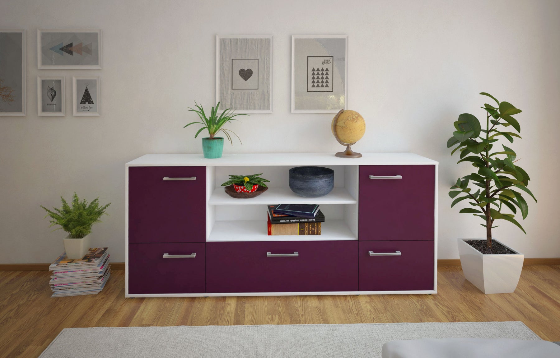 Sideboard Emanuela, Lila Studio (180x79x35cm) - Dekati GmbH