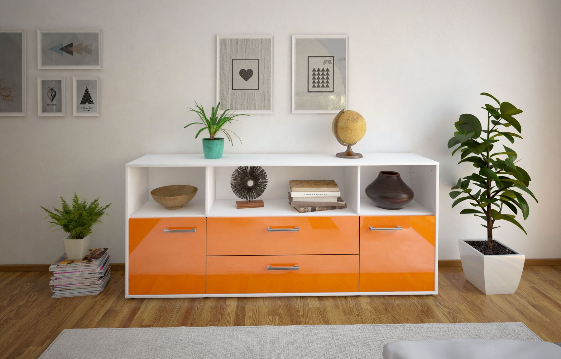 Sideboard Enza, Orange Studio (180x79x35cm) - Dekati GmbH