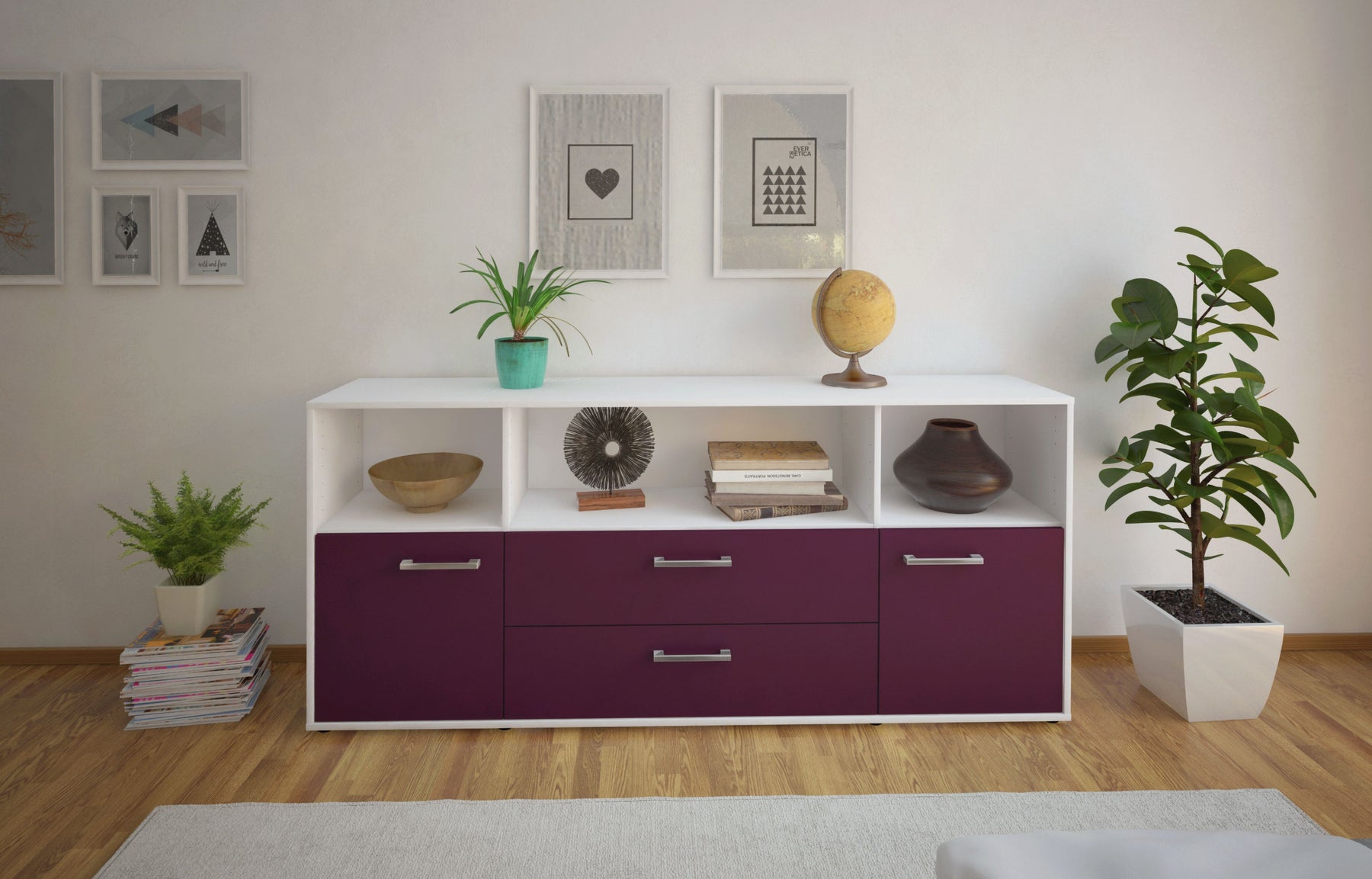 Sideboard Enza, Lila Studio (180x79x35cm) - Dekati GmbH