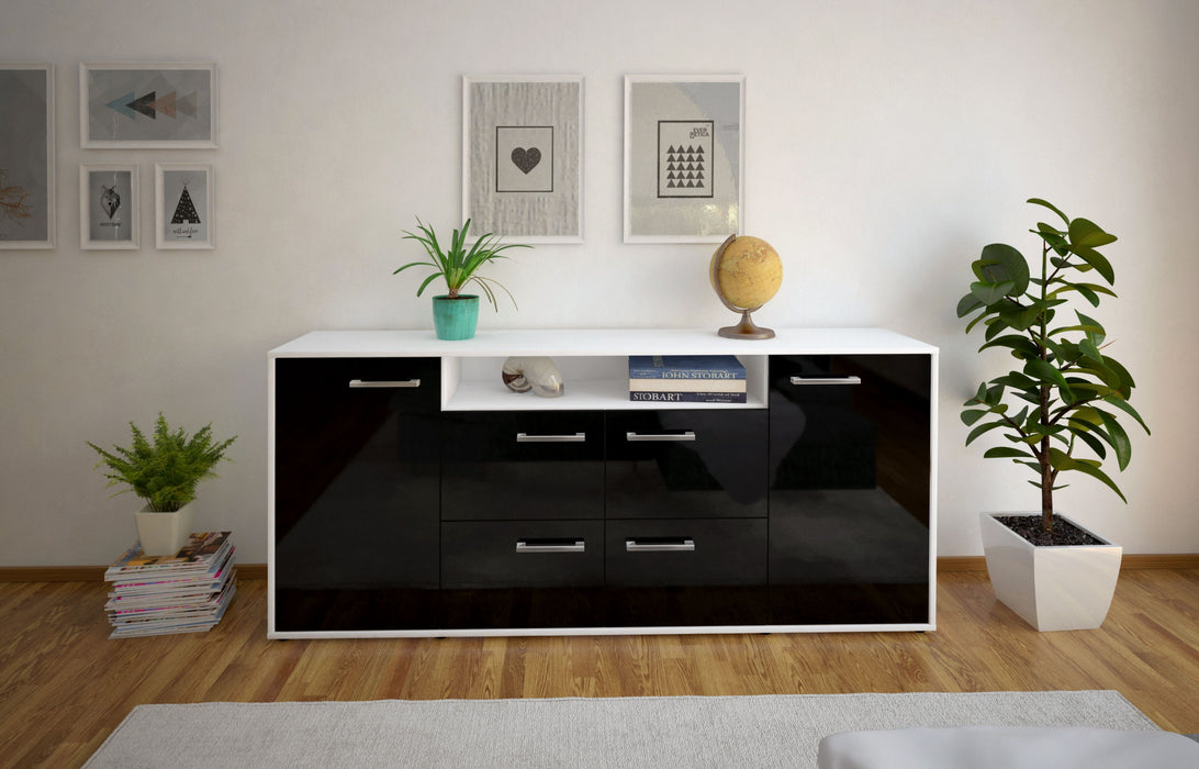 Sideboard Ephenia, Schwarz Studio (180x79x35cm) - Dekati GmbH