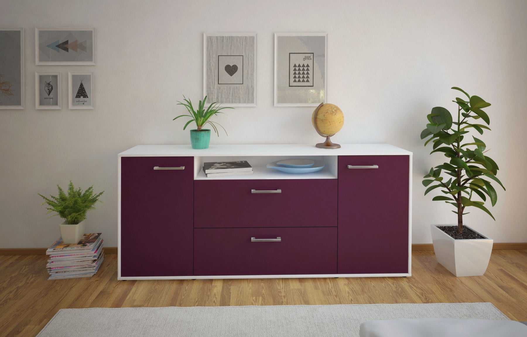 Sideboard Erina, Lila Studio (180x79x35cm) - Dekati GmbH