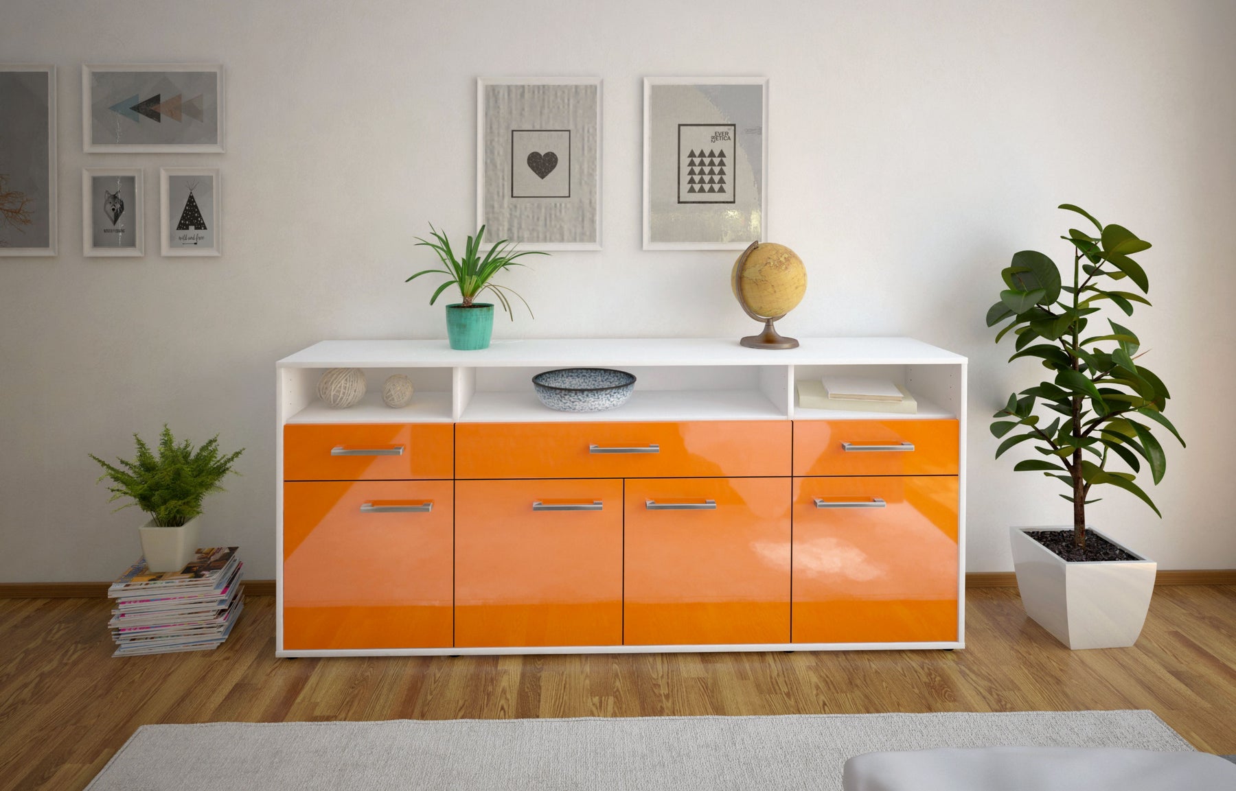 Sideboard Ezia, Orange Studio (180x79x35cm) - Dekati GmbH