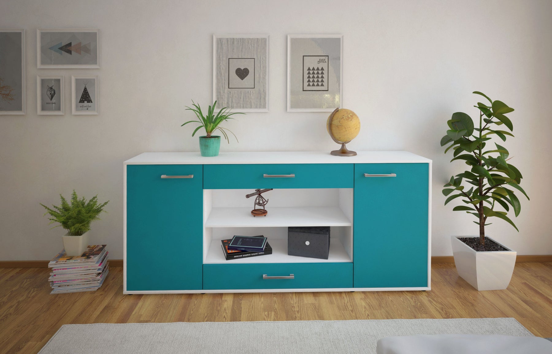 Sideboard Feli, Tuerkis Studio (180x79x35cm) - Dekati GmbH