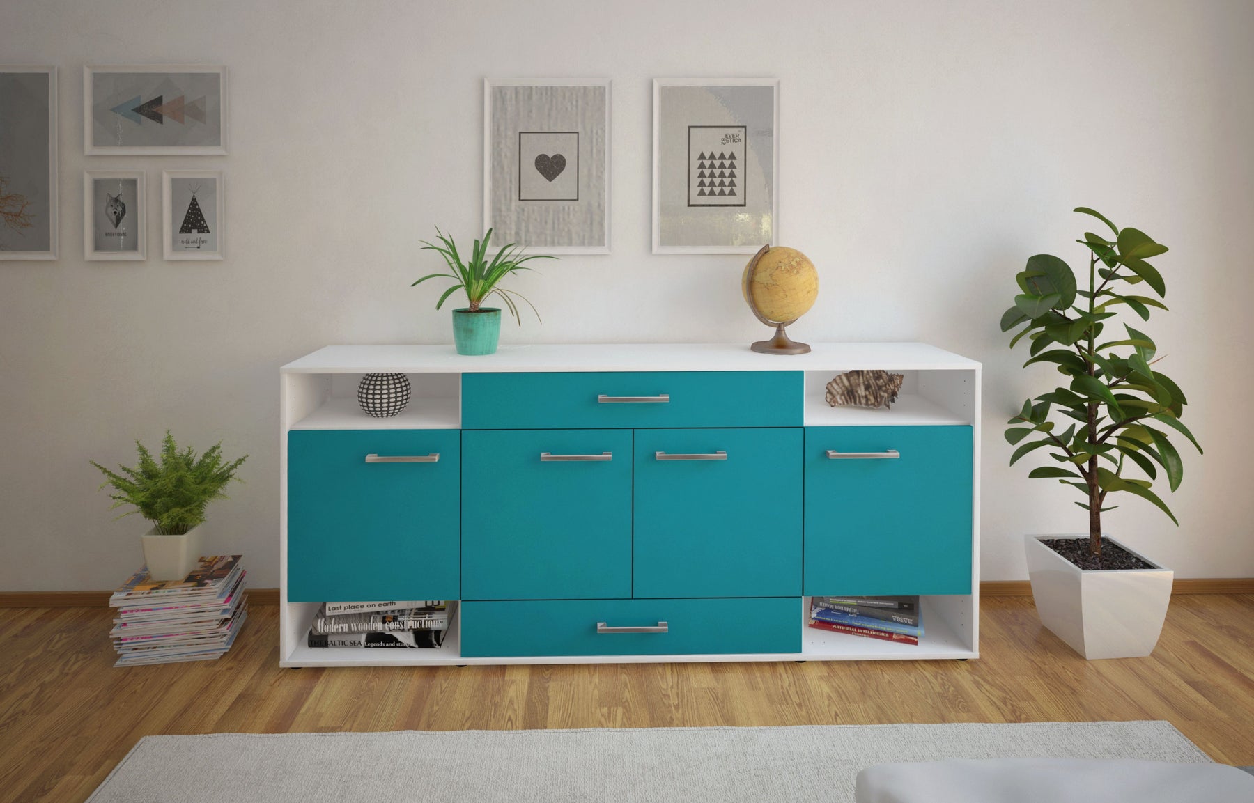 Sideboard Felicia, Tuerkis Studio (180x79x35cm) - Dekati GmbH