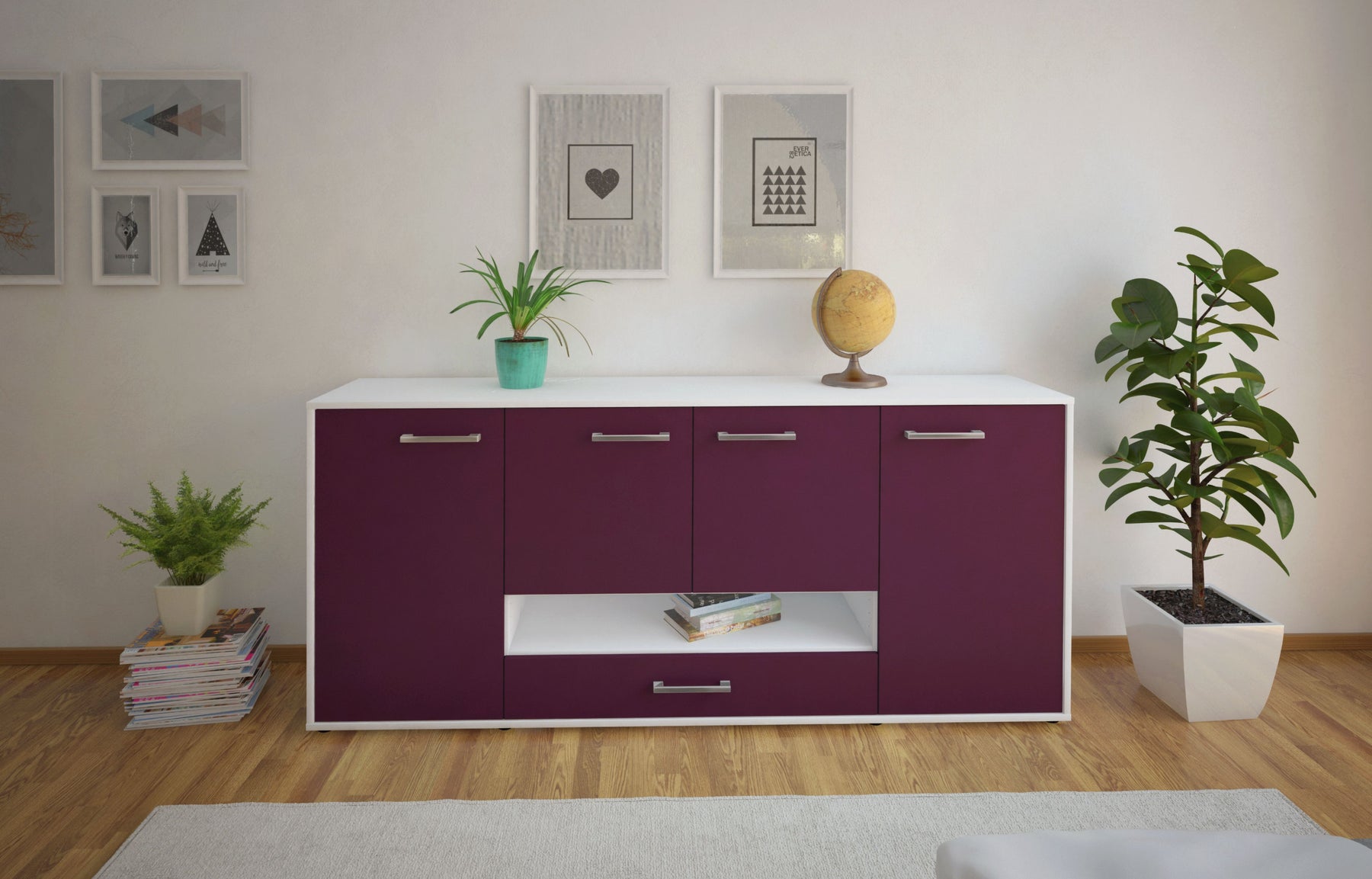 Sideboard Felicitas, Lila Studio (180x79x35cm) - Dekati GmbH