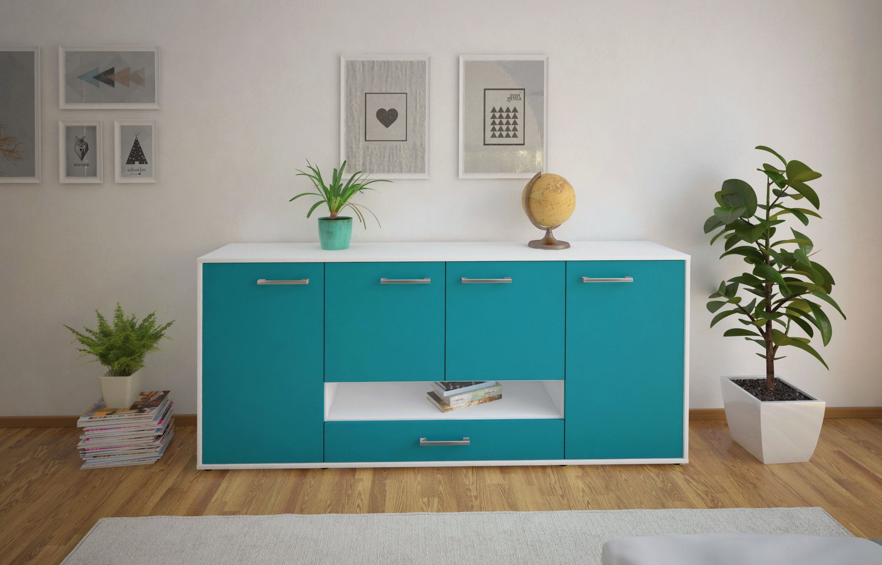 Sideboard Felicitas, Tuerkis Studio (180x79x35cm) - Dekati GmbH