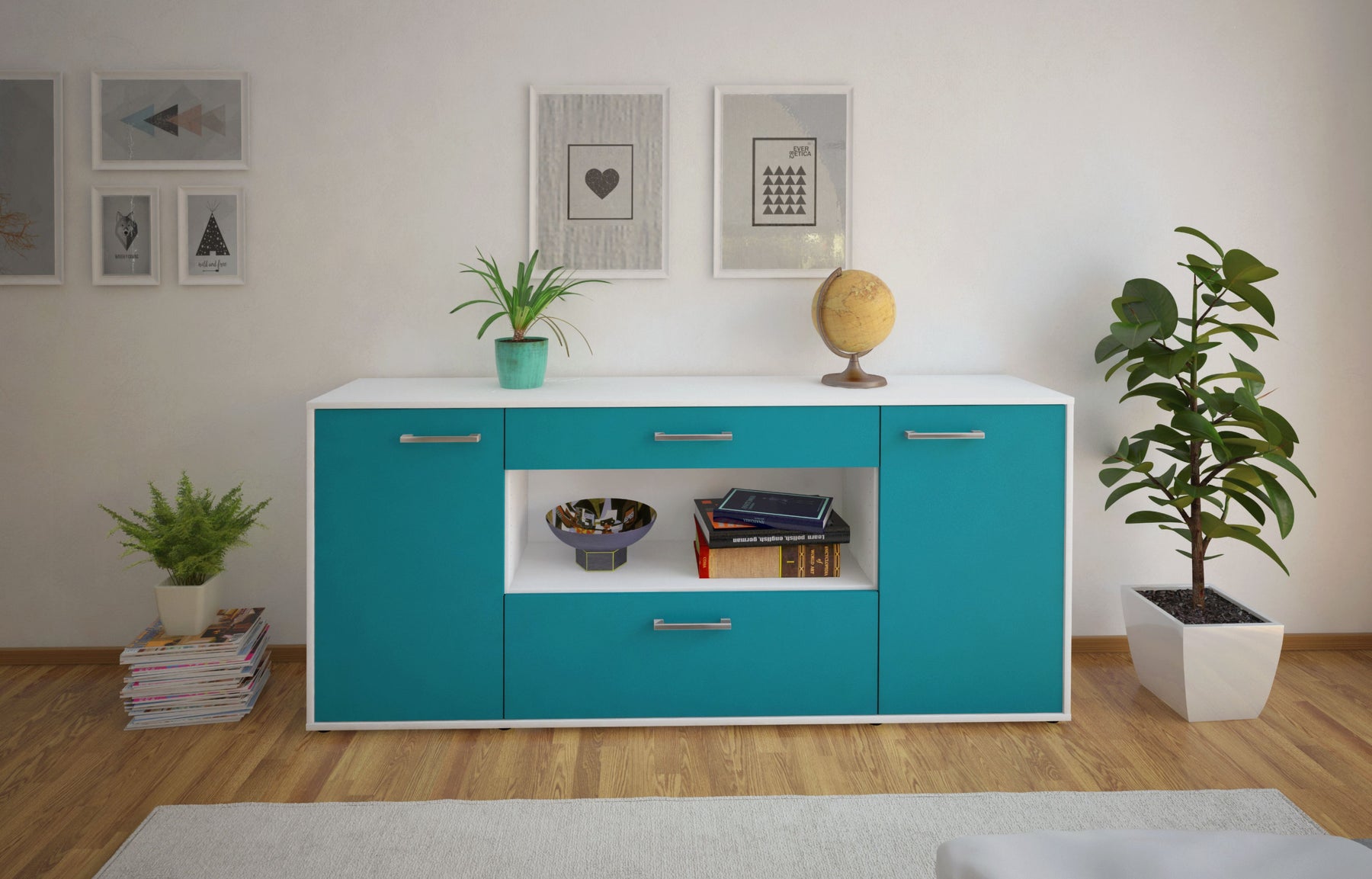 Sideboard Fiora, Tuerkis Studio (180x79x35cm) - Dekati GmbH