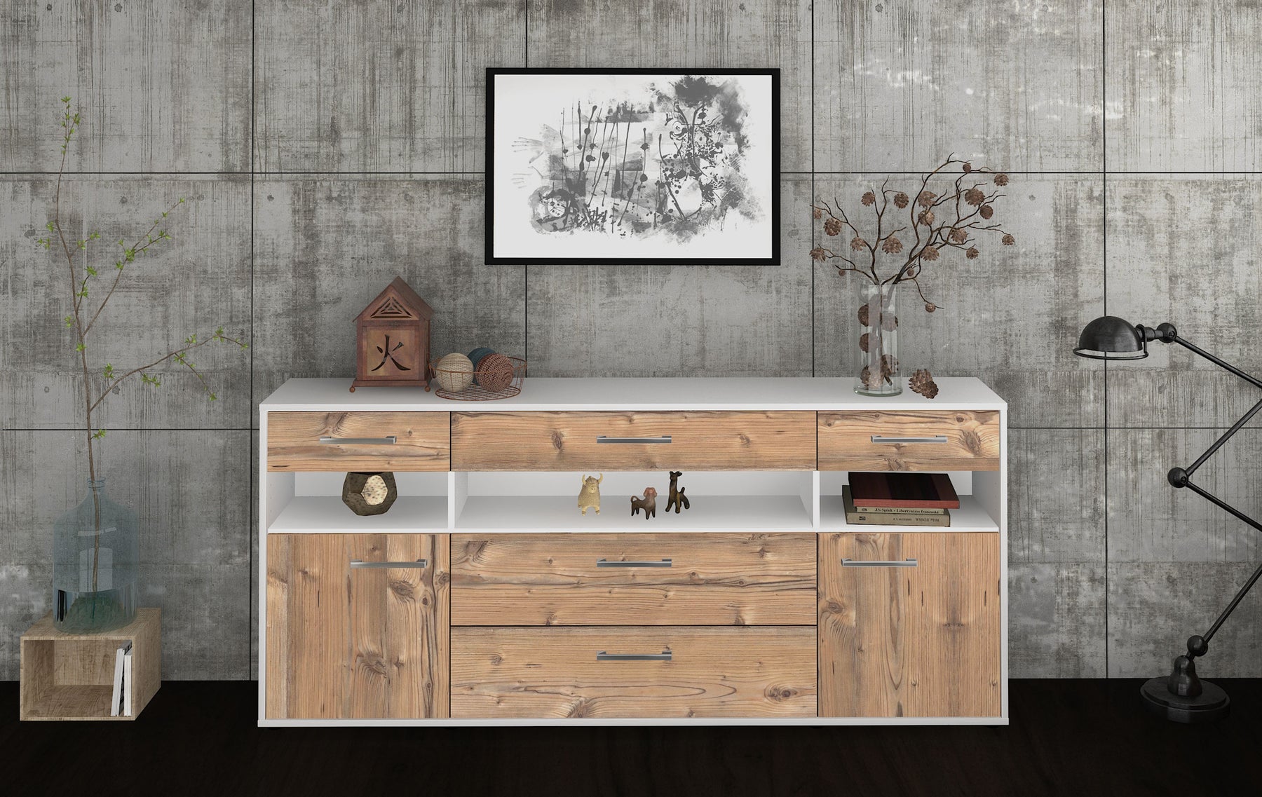 Sideboard Floria, Pinie Studio (180x79x35cm) - Dekati GmbH