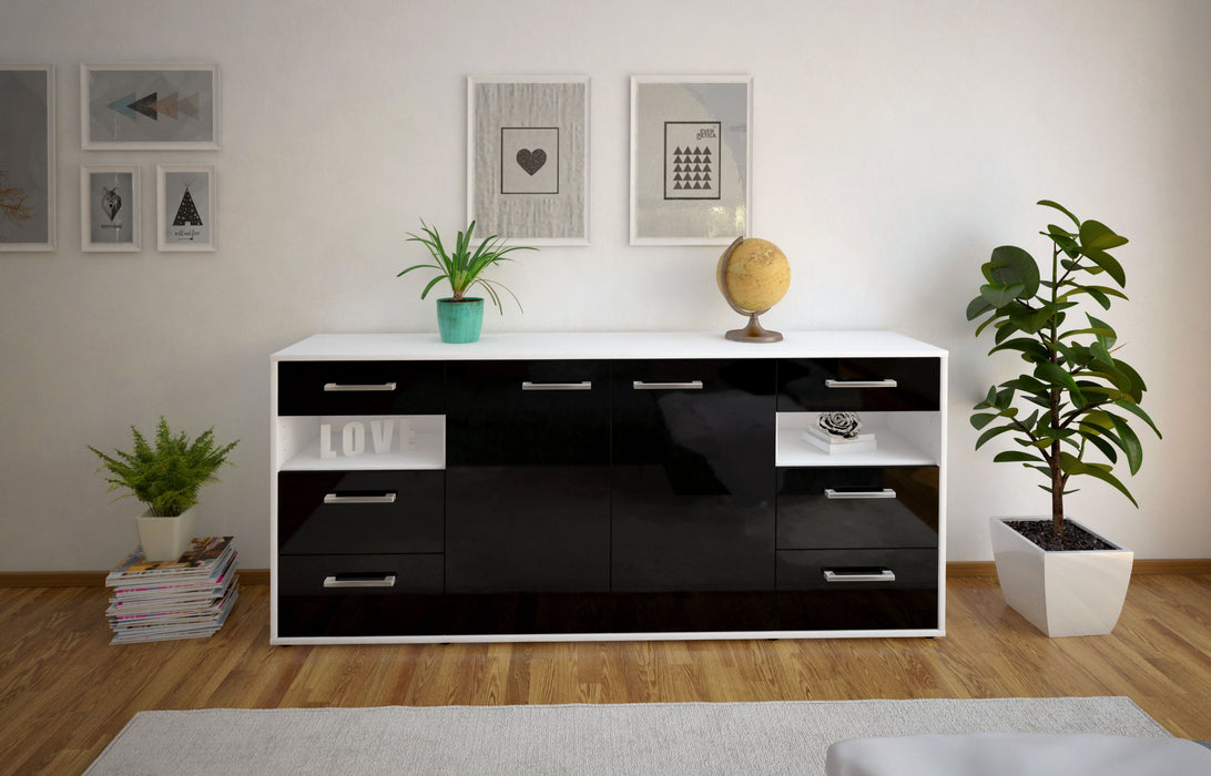 Sideboard Francesca, Schwarz Studio (180x79x35cm) - Dekati GmbH