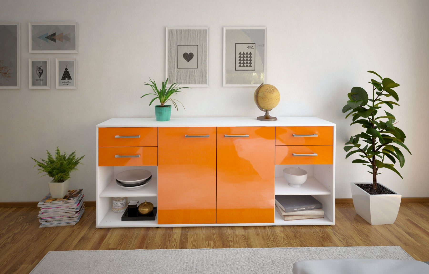 Sideboard Franka, Orange Studio (180x79x35cm) - Dekati GmbH