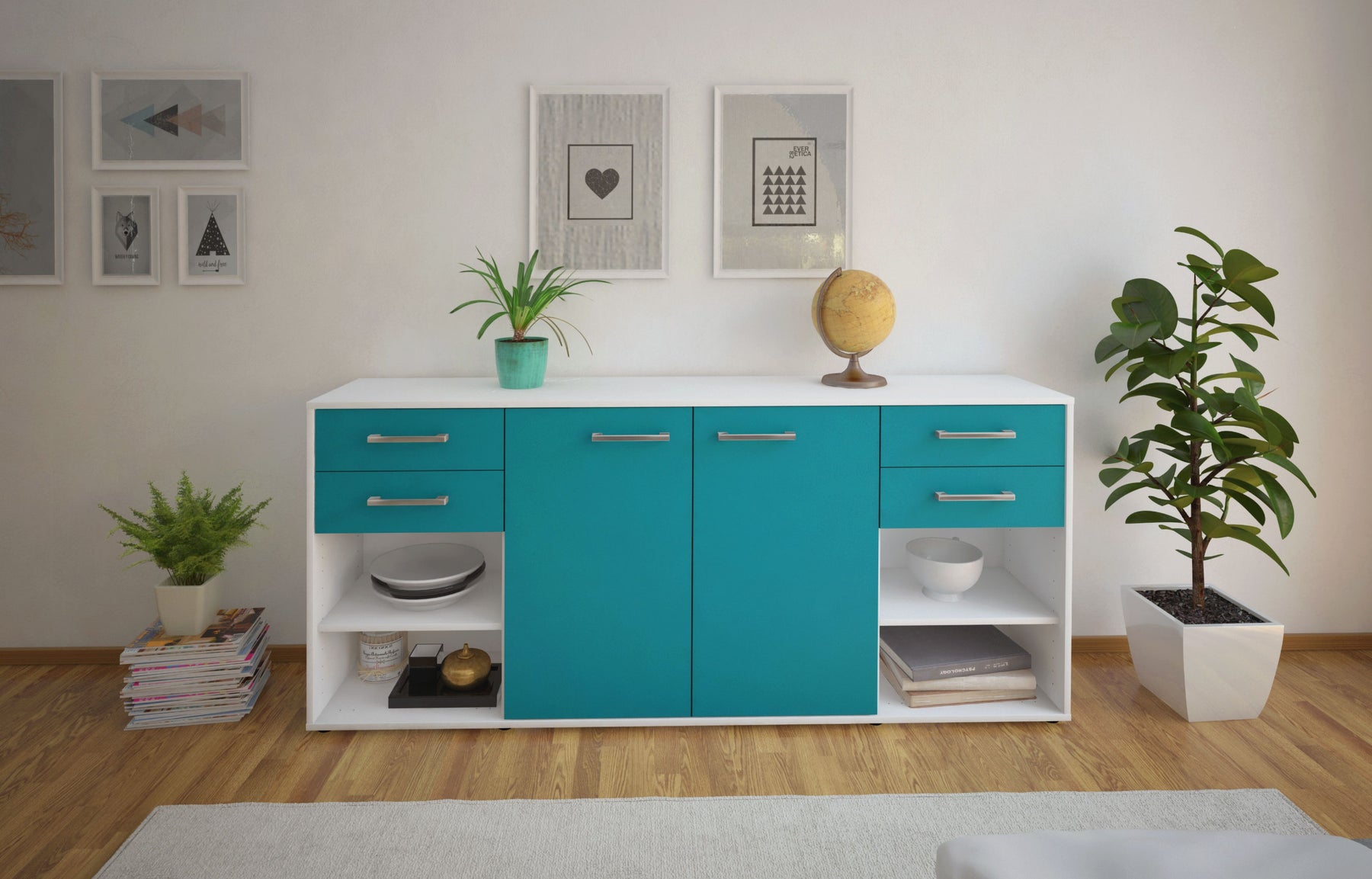 Sideboard Franka, Tuerkis Studio (180x79x35cm) - Dekati GmbH