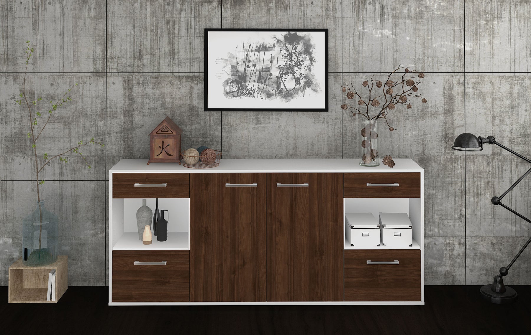 Sideboard Gabriella, Walnuss Studio (180x79x35cm) - Dekati GmbH