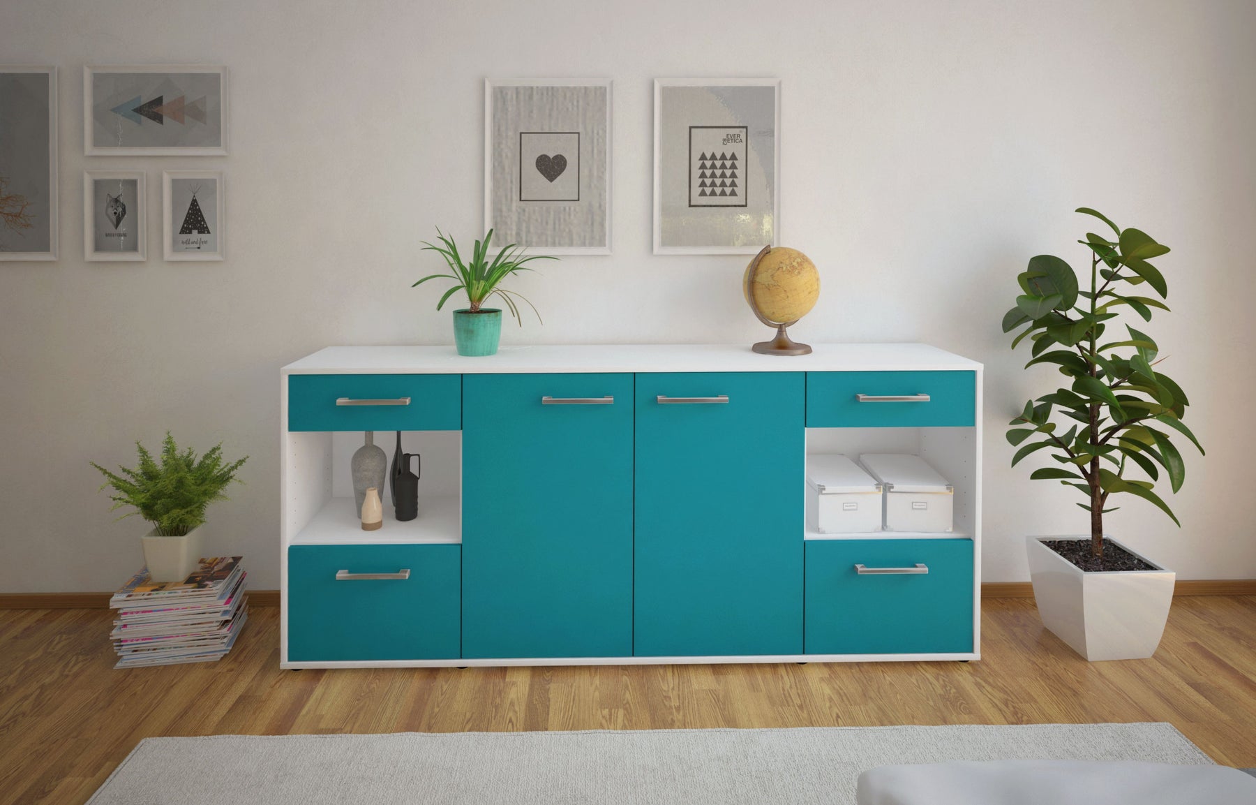 Sideboard Gabriella, Tuerkis Studio (180x79x35cm) - Dekati GmbH