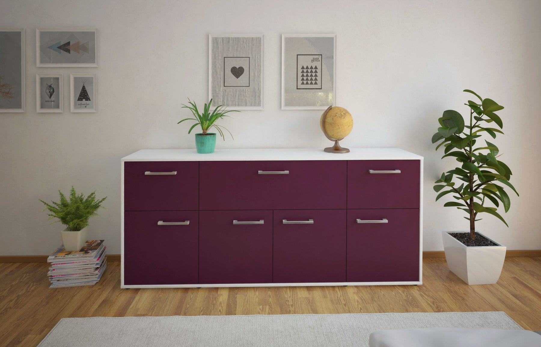 Sideboard Gianna, Lila Studio (180x79x35cm) - Dekati GmbH