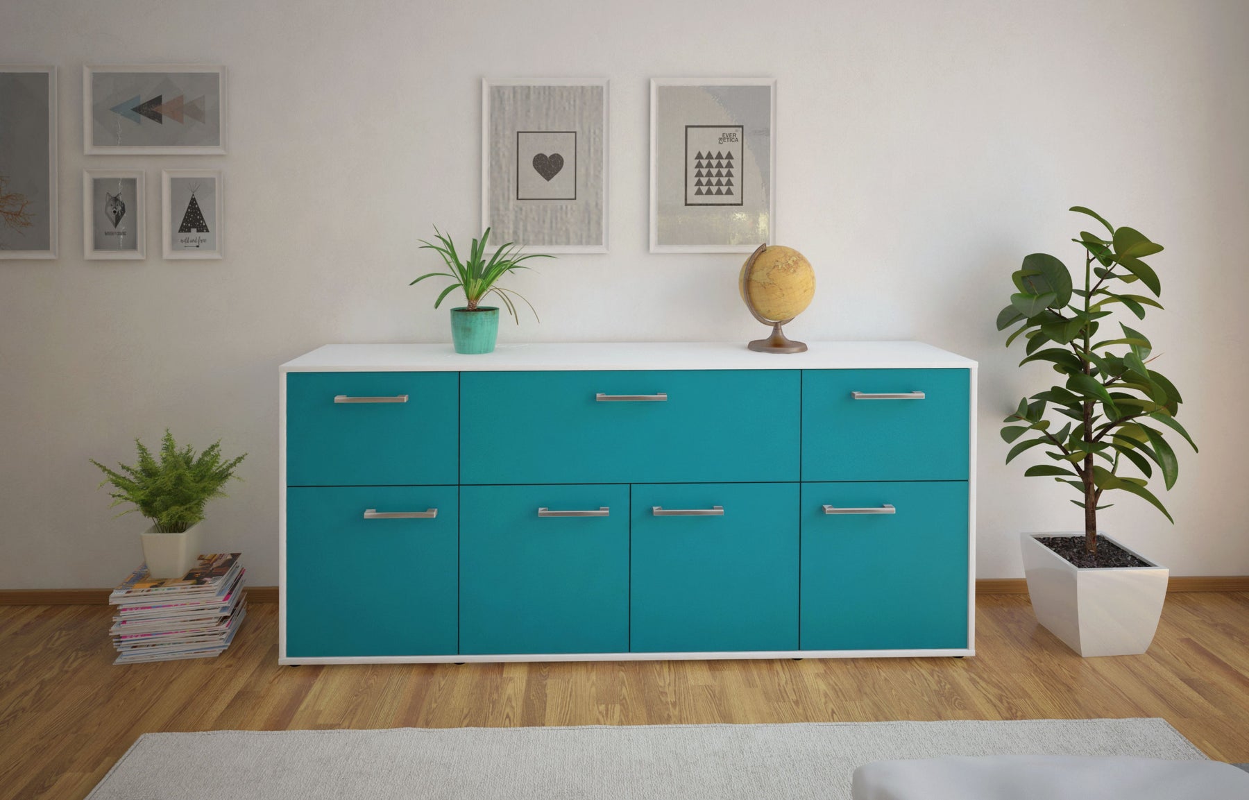 Sideboard Gianna, Tuerkis Studio (180x79x35cm) - Dekati GmbH