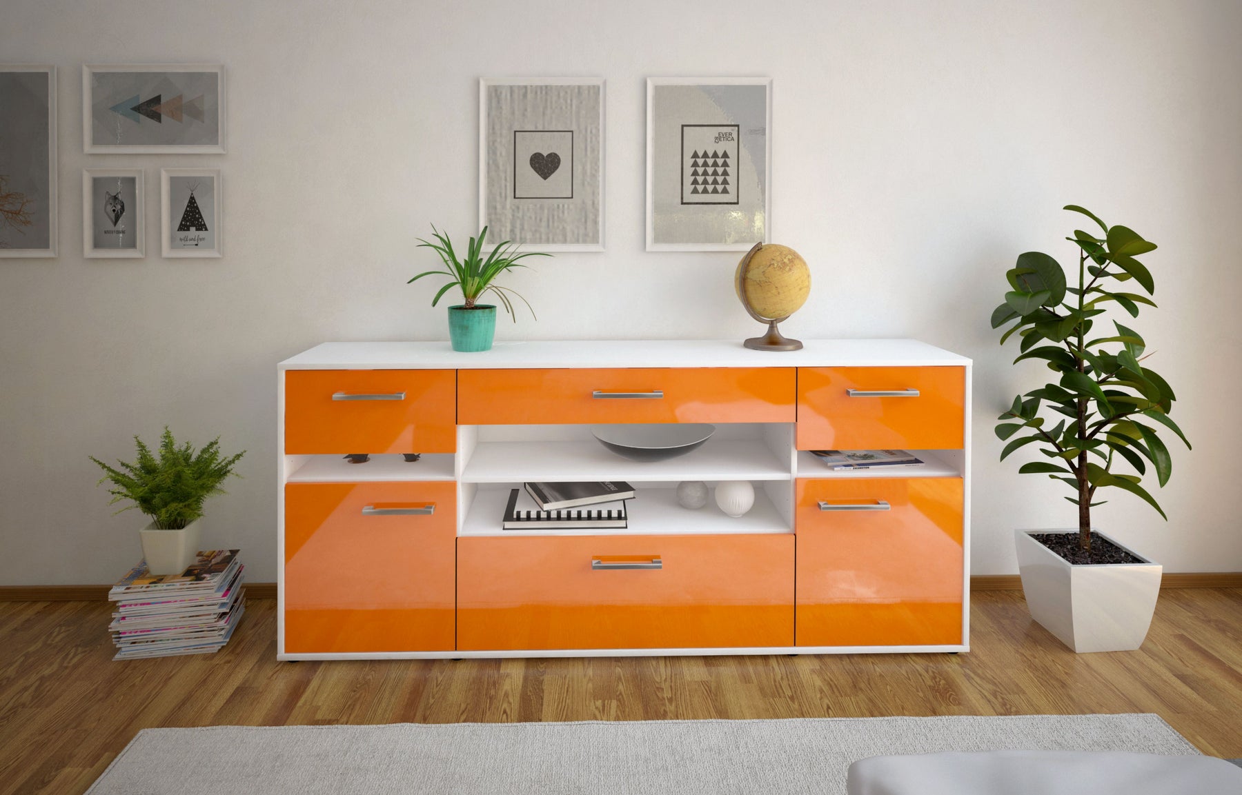 Sideboard Gina, Orange Studio (180x79x35cm) - Dekati GmbH