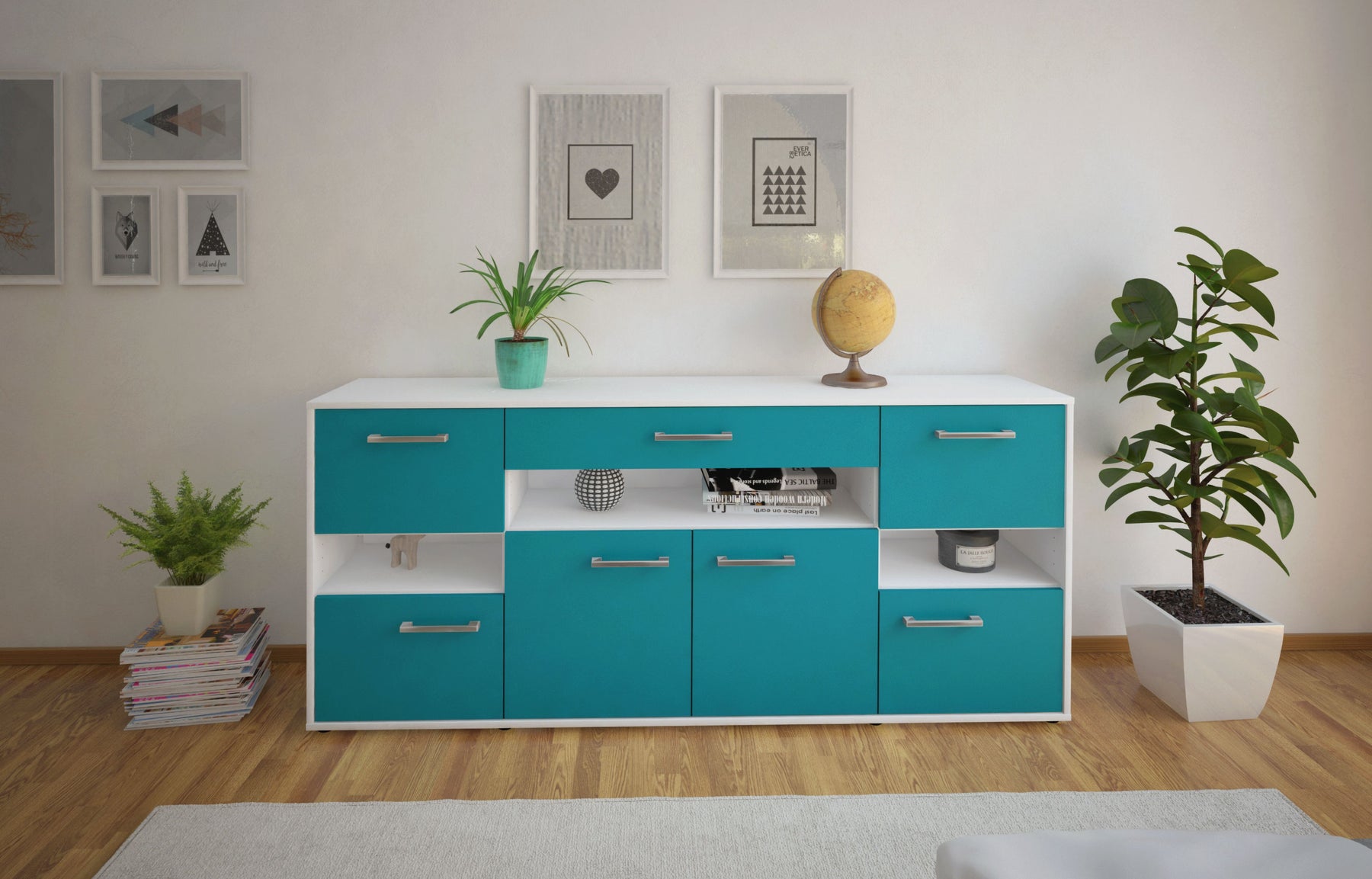 Sideboard Ginevra, Tuerkis Studio (180x79x35cm) - Dekati GmbH