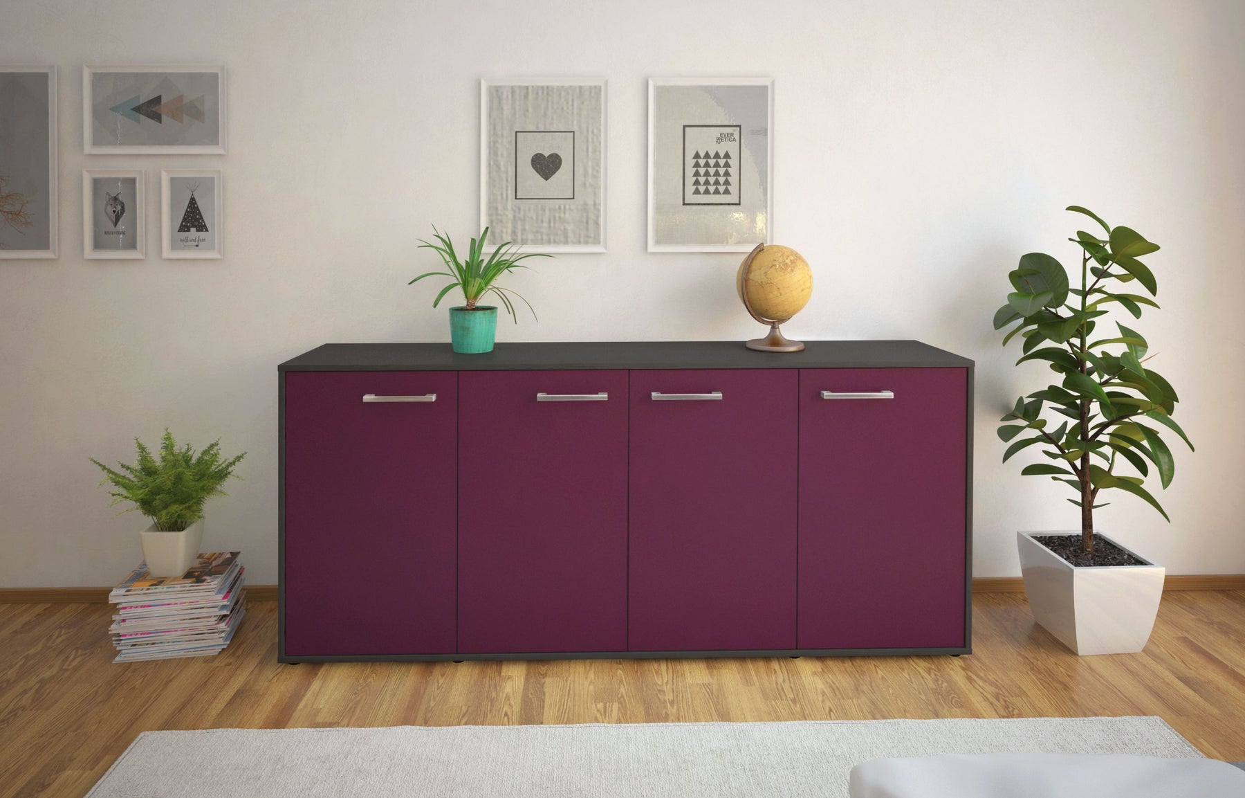 Sideboard Elana, Lila Studio (180x79x35cm) - Dekati GmbH