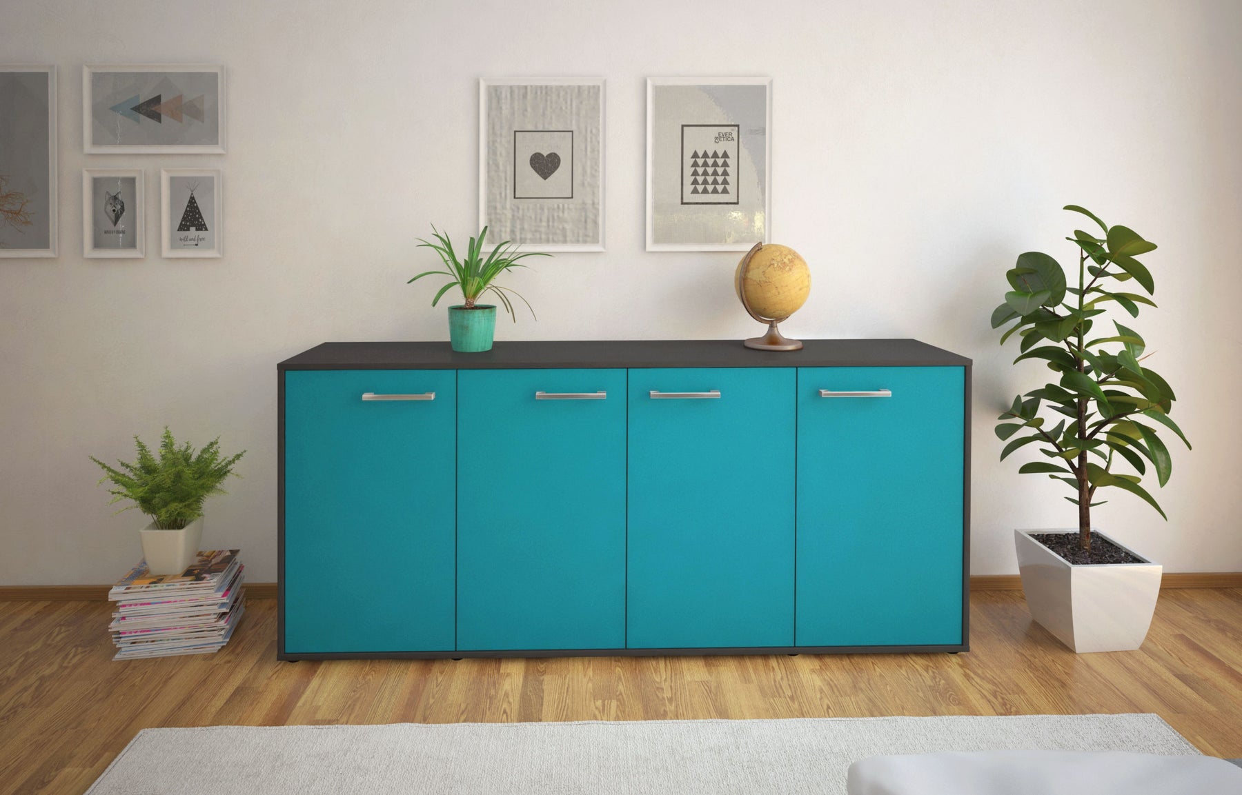 Sideboard Elana, Tuerkis Studio (180x79x35cm) - Dekati GmbH