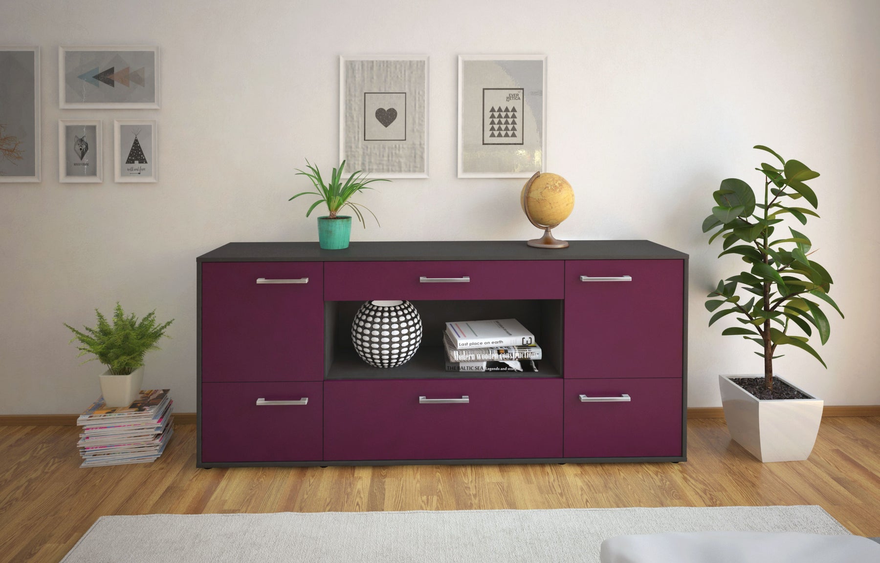 Sideboard Elodie, Lila Studio (180x79x35cm) - Dekati GmbH