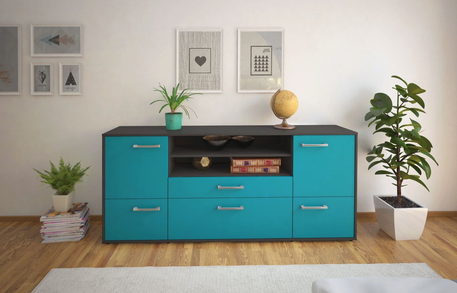 Sideboard Eluana, Tuerkis Studio (180x79x35cm) - Dekati GmbH