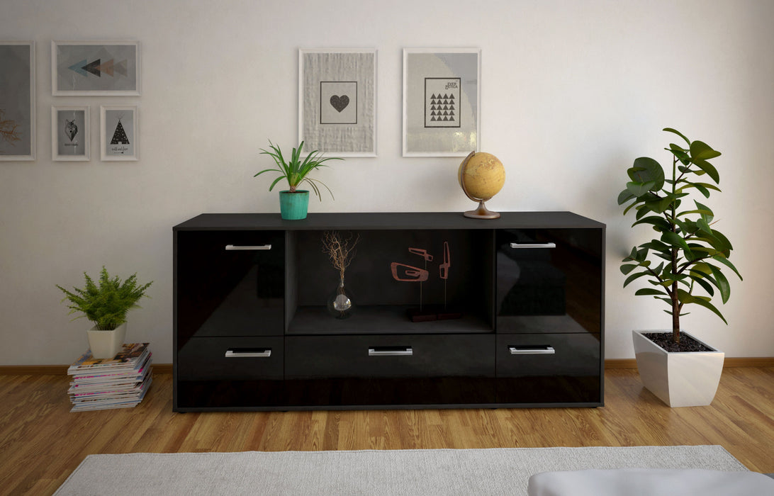 Sideboard Elvezia, Schwarz Studio (180x79x35cm) - Dekati GmbH