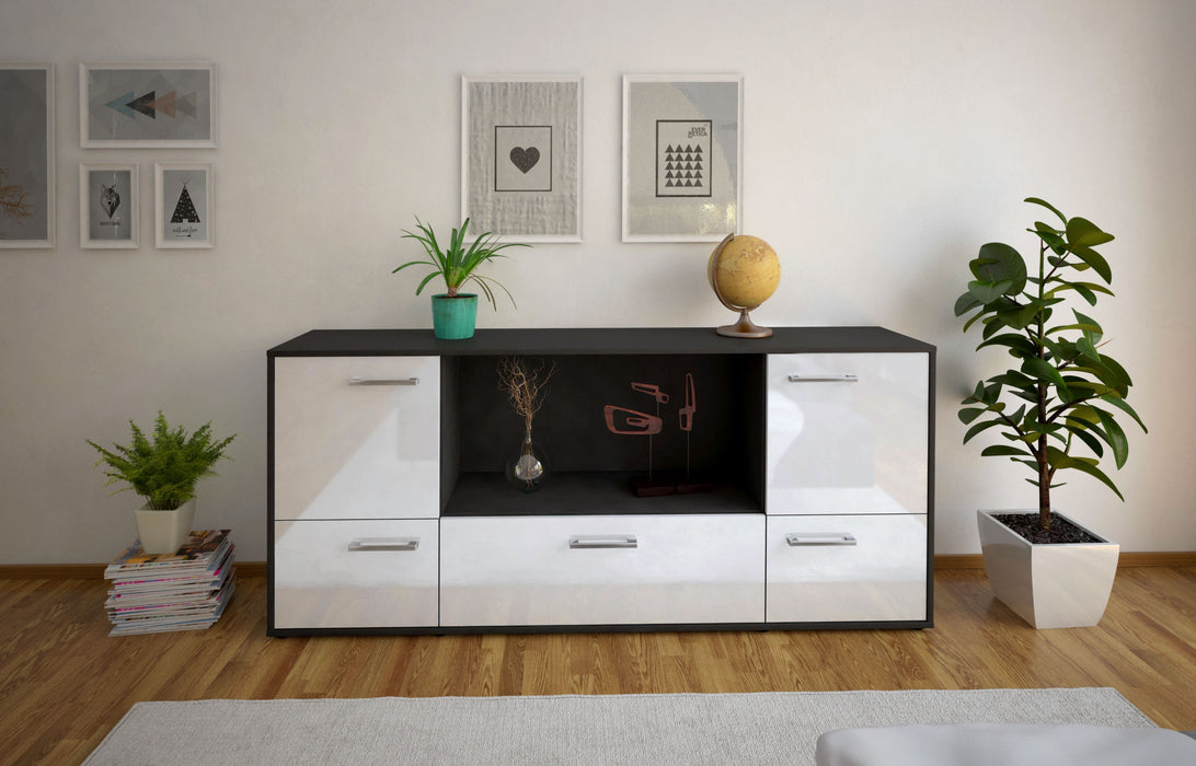 Sideboard Elvezia, Weiß Studio (180x79x35cm) - Dekati GmbH