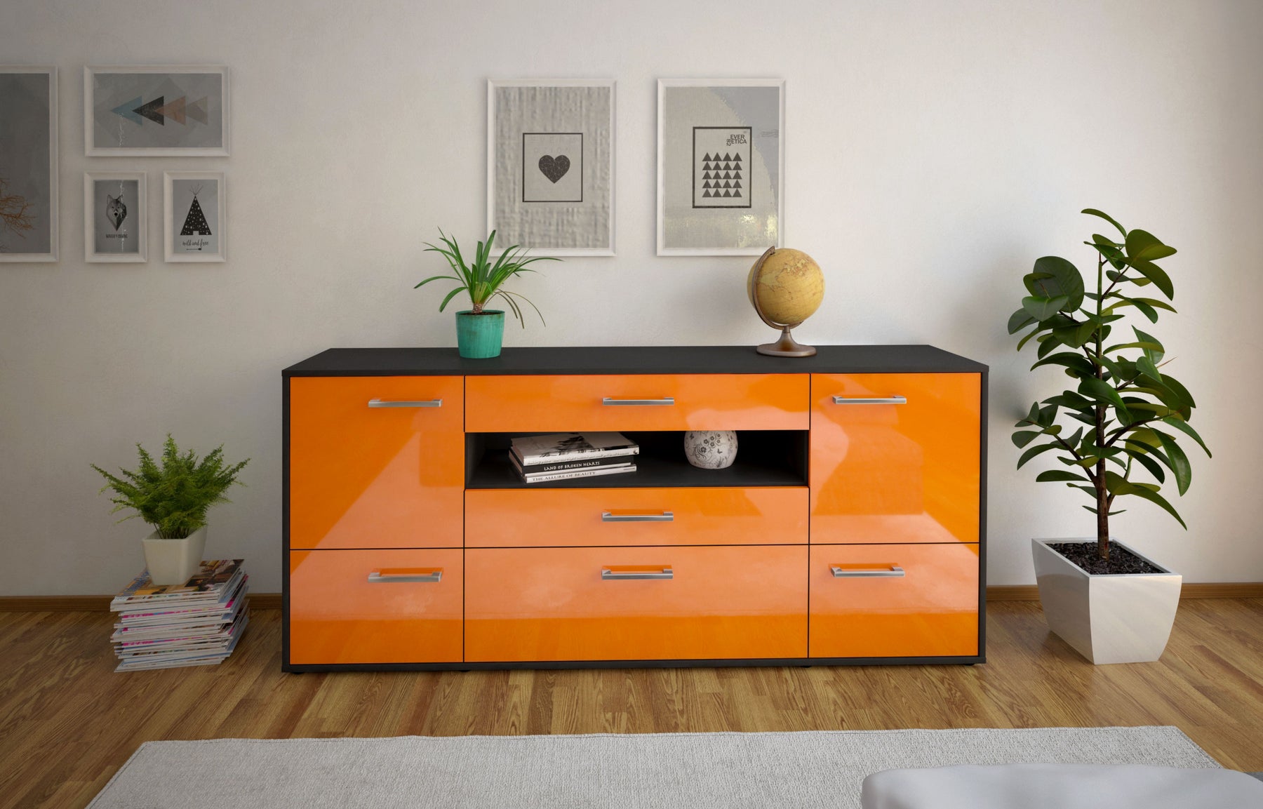 Sideboard Elvira, Orange Studio (180x79x35cm) - Dekati GmbH