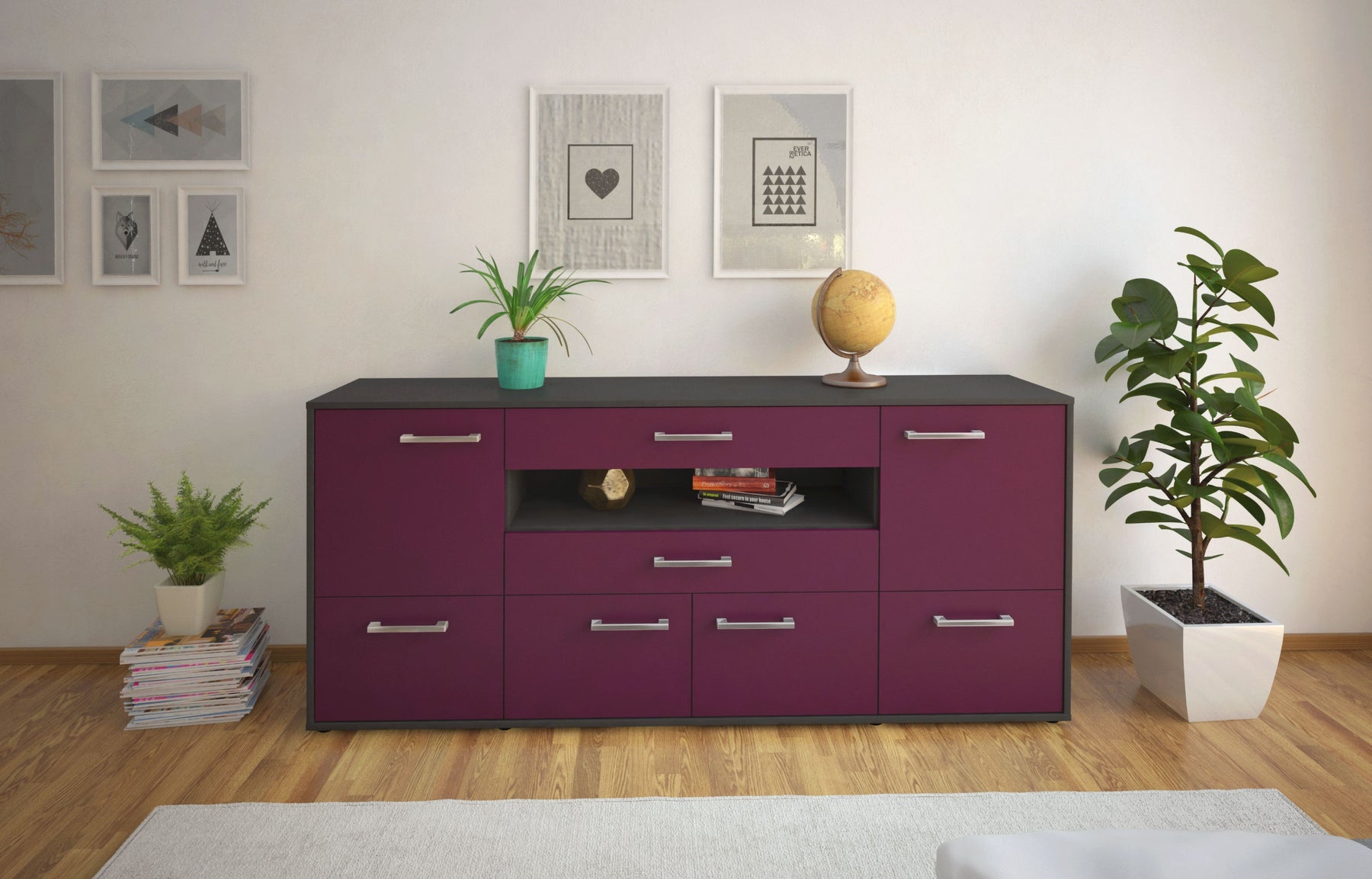 Sideboard Emely, Lila Studio (180x79x35cm) - Dekati GmbH