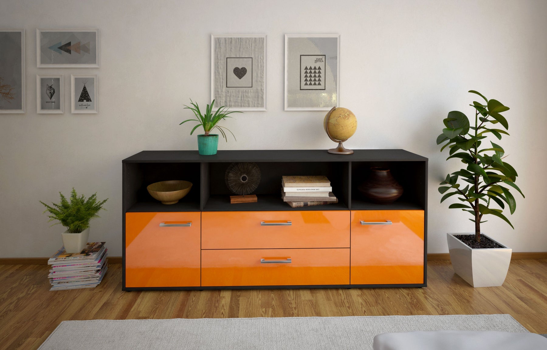 Sideboard Enza, Orange Studio (180x79x35cm) - Dekati GmbH