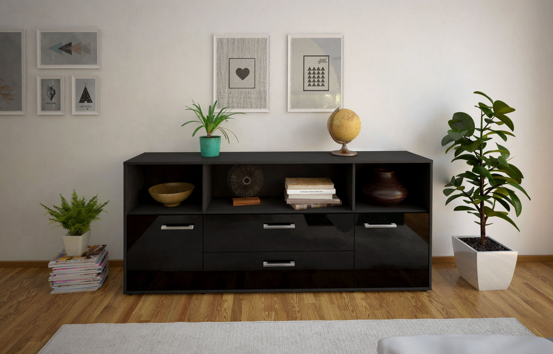 Sideboard Enza, Schwarz Studio (180x79x35cm) - Dekati GmbH