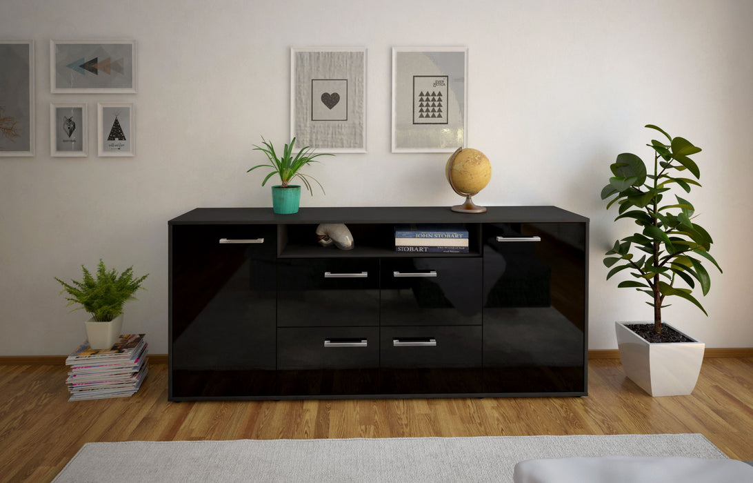 Sideboard Ephenia, Schwarz Studio (180x79x35cm) - Dekati GmbH