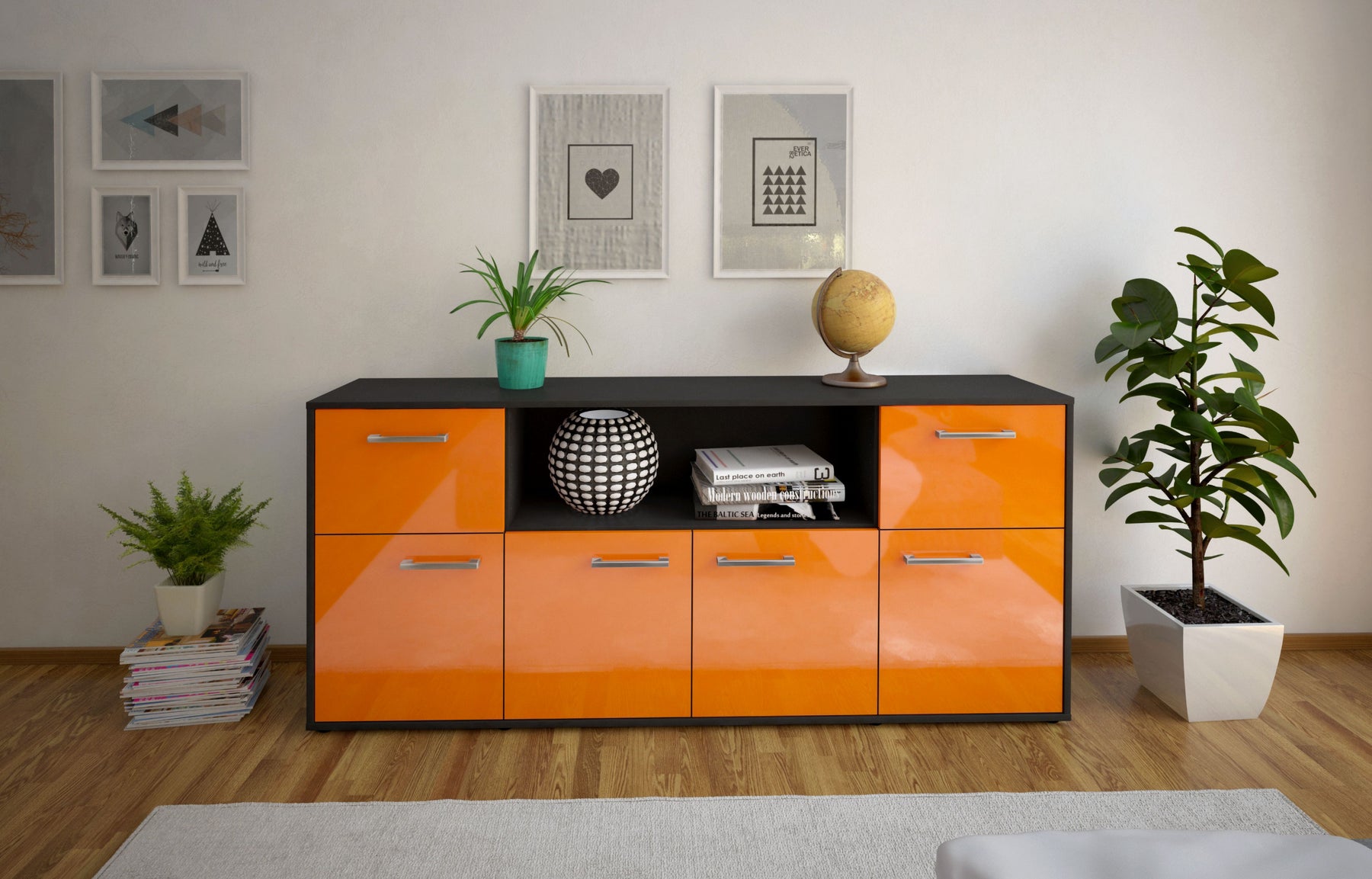 Sideboard Ermentrude, Orange Studio (180x79x35cm) - Dekati GmbH