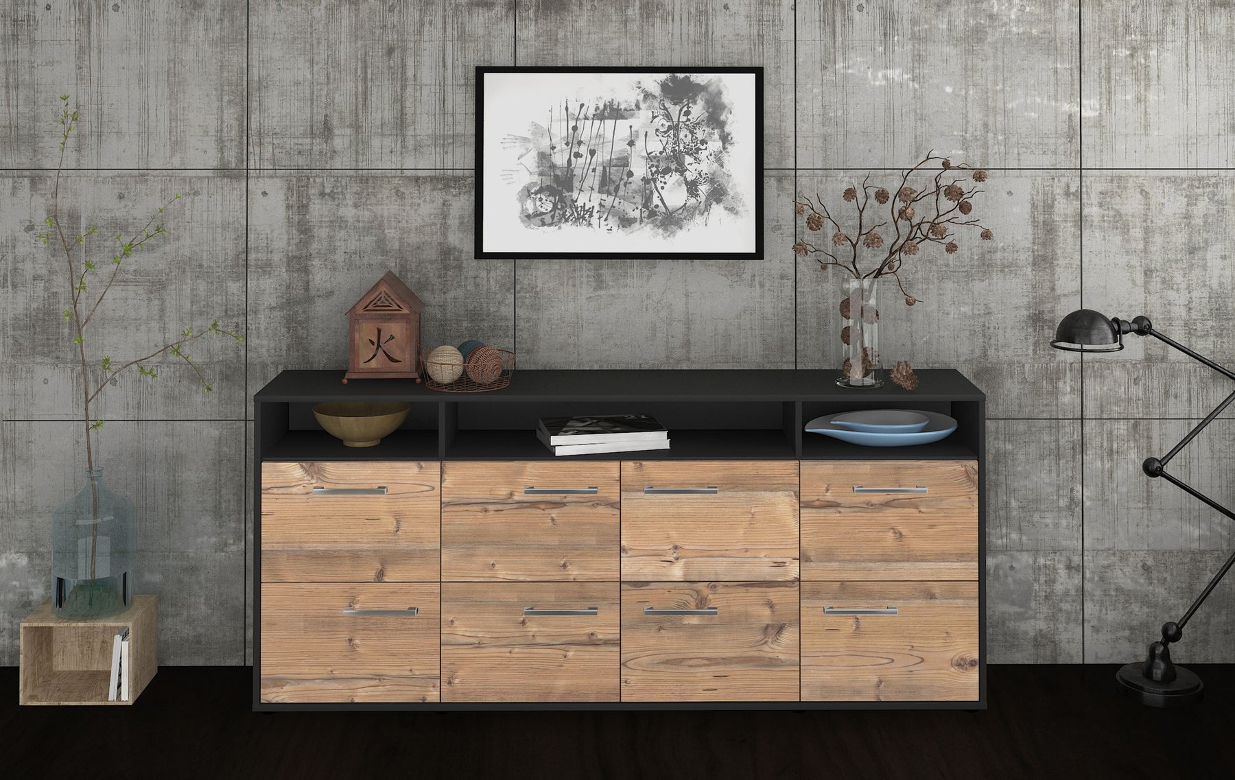 Sideboard Evita, Pinie Studio (180x79x35cm) - Dekati GmbH