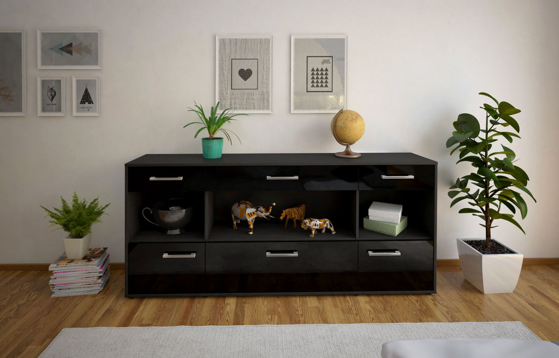 Sideboard Fabiana, Schwarz Studio (180x79x35cm) - Dekati GmbH