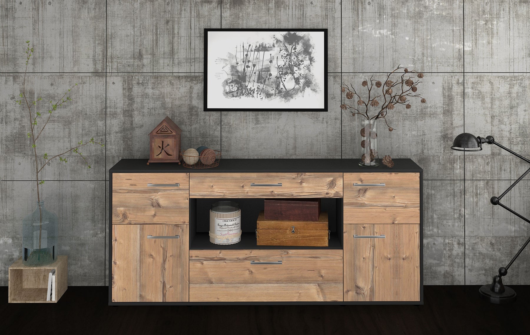 Sideboard Fabiola, Pinie Studio (180x79x35cm) - Dekati GmbH