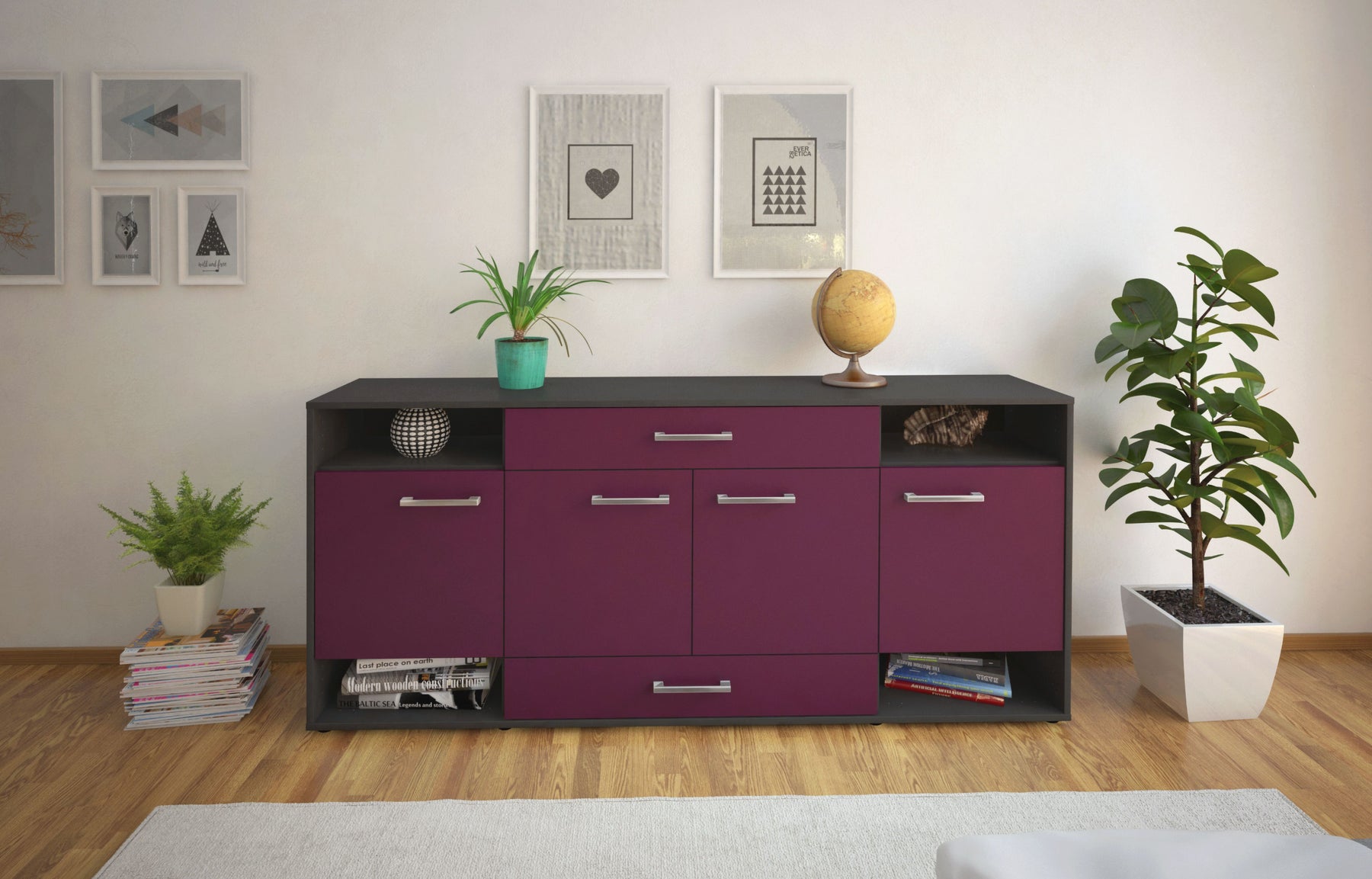 Sideboard Felicia, Lila Studio (180x79x35cm) - Dekati GmbH