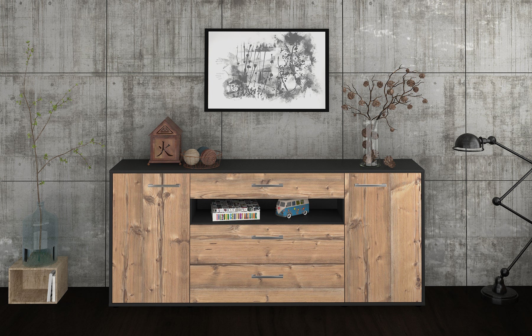 Sideboard Filippa, Pinie Studio (180x79x35cm) - Dekati GmbH