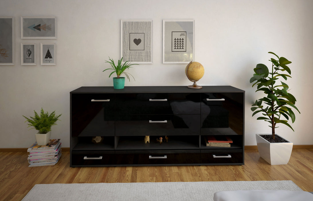 Sideboard Florentina, Schwarz Studio (180x79x35cm) - Dekati GmbH