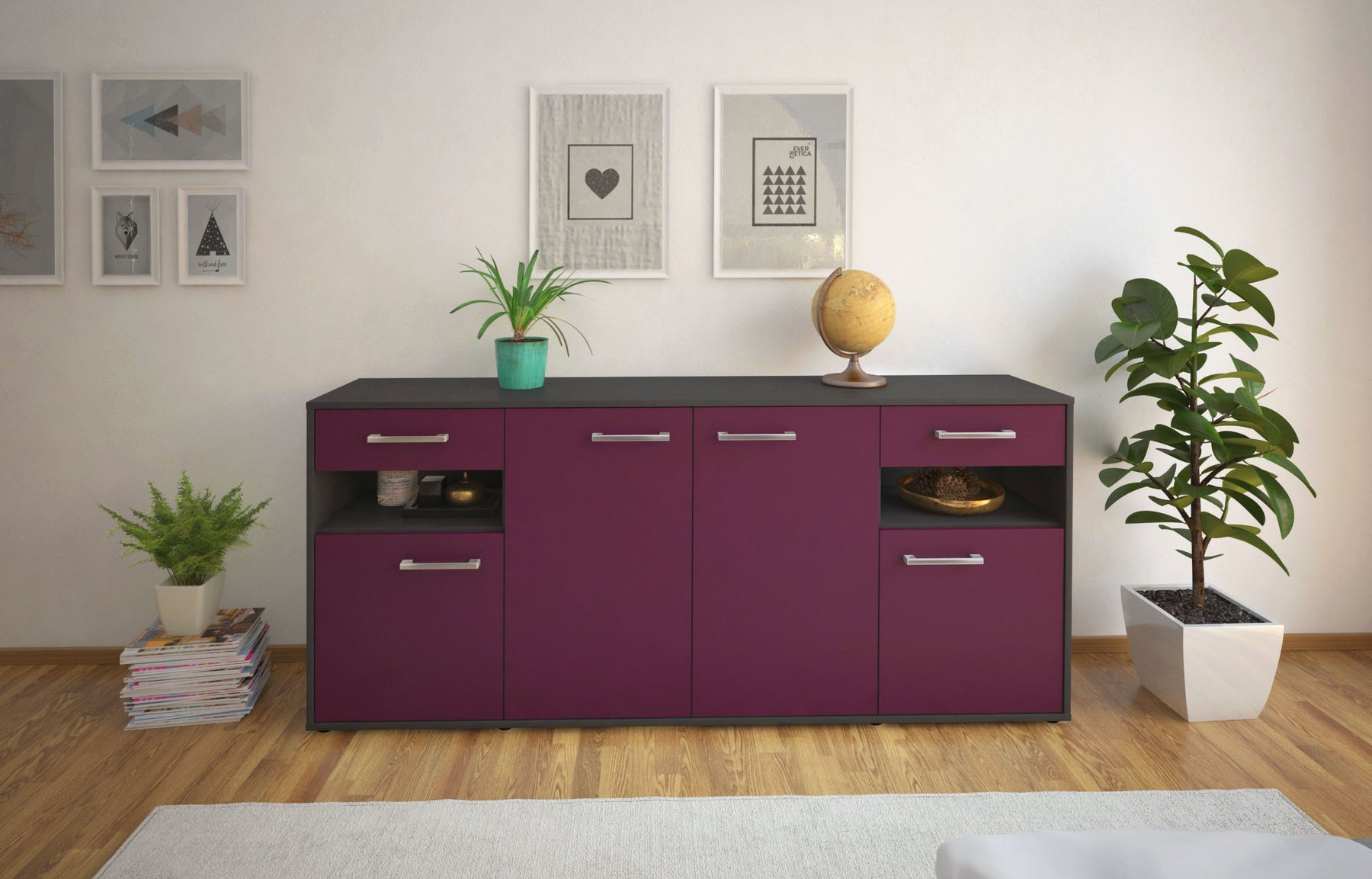 Sideboard Franca, Lila Studio (180x79x35cm) - Dekati GmbH