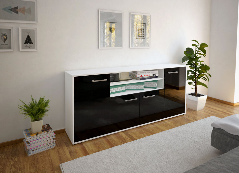 Sideboard Elsita, Schwarz Front (180x79x35cm) - Dekati GmbH