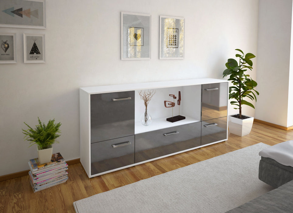 Sideboard Elvezia, Grau Front (180x79x35cm) - Dekati GmbH