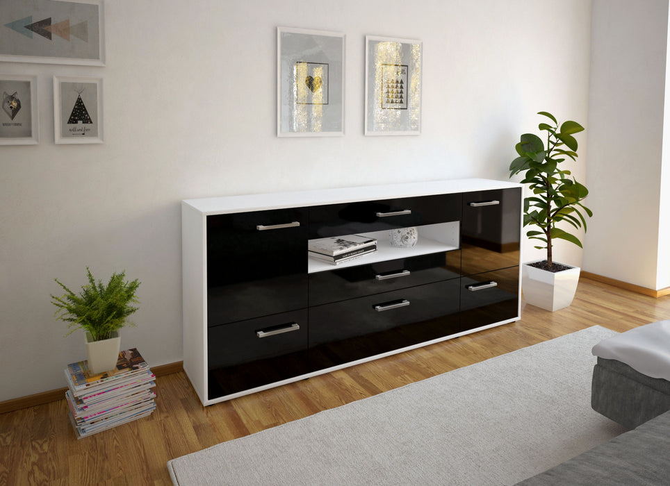 Sideboard Elvira, Schwarz Front (180x79x35cm) - Dekati GmbH